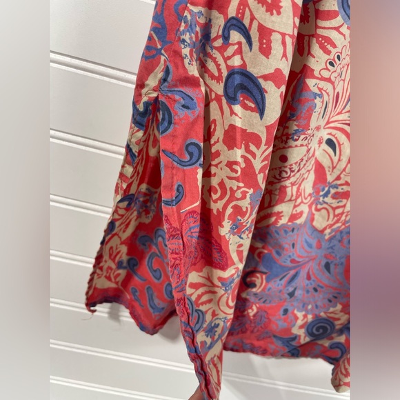 Charter Club Sleeveless Red and Blue Floral Soutache Braid Tunic 14 Women’s GUC - Picture 5 of 14